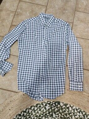 Peter‎ Millar Performance Button Down Long Sleeve Shirt Plaid Medium